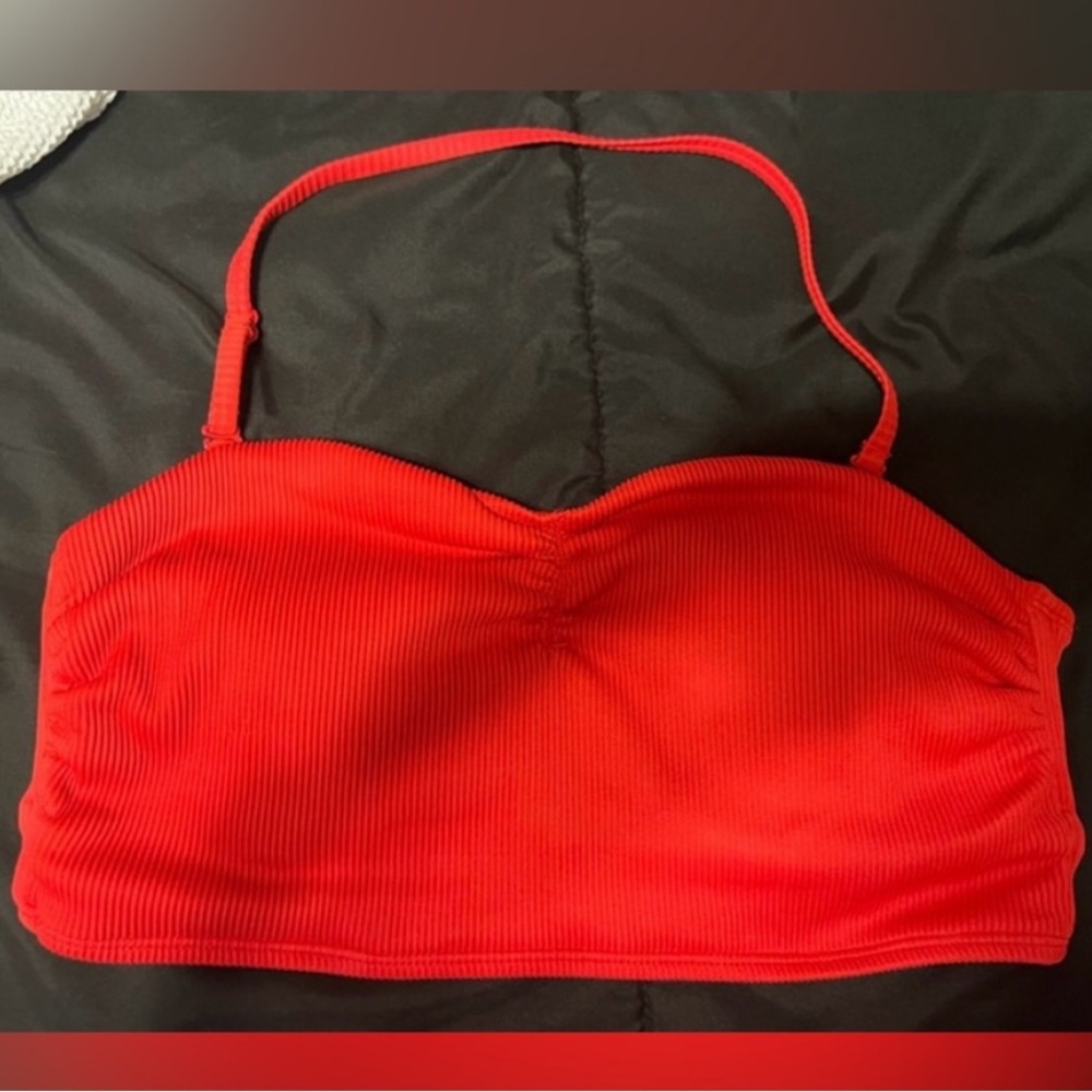 Red Women's Strapless Swim top